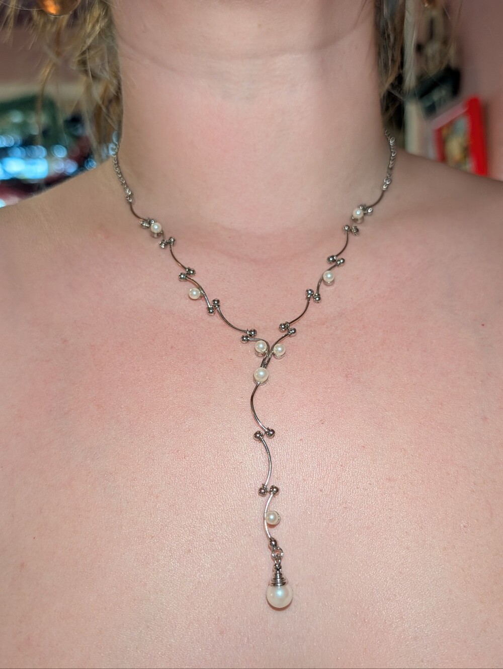 Park Lane Sterling Silver Pearl Drop Necklace